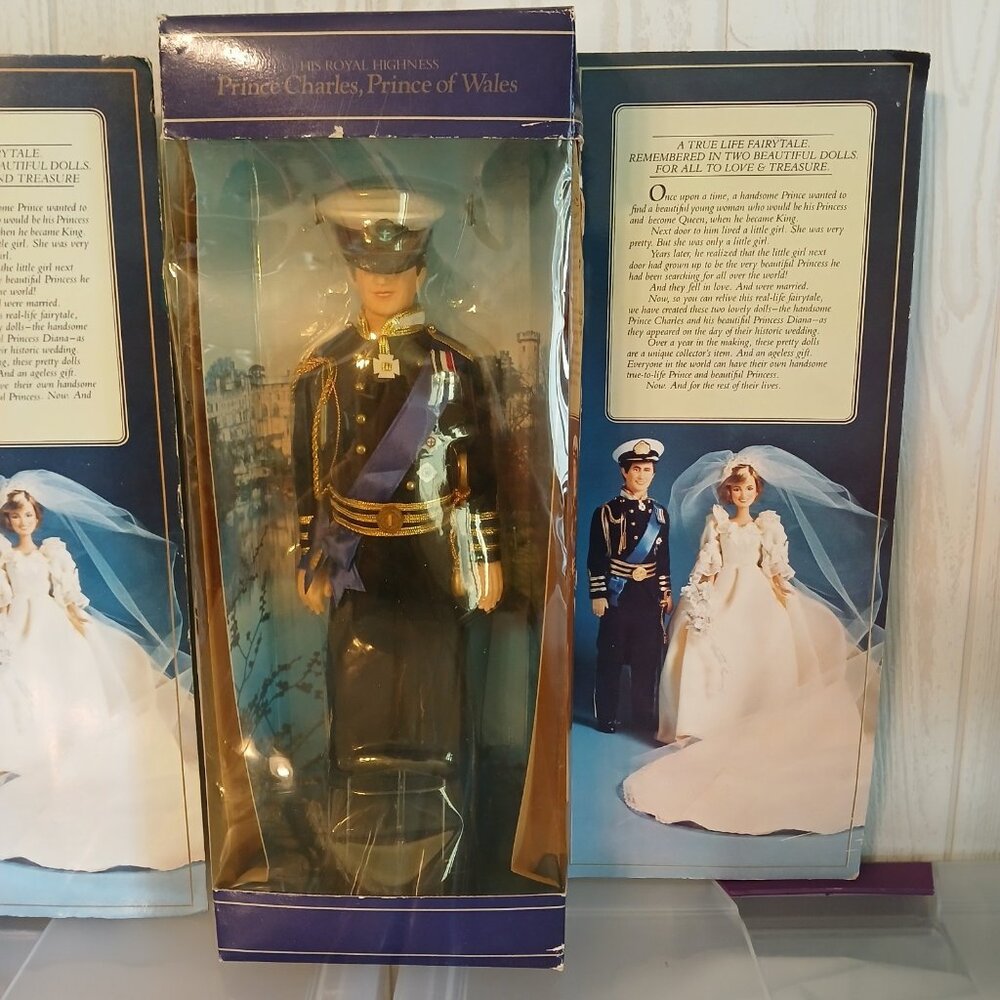 Set of 2 VTG 1982 Prince Charles and Princess Diana of Wales 12" Wedding Dolls - Picture 4 of 16
